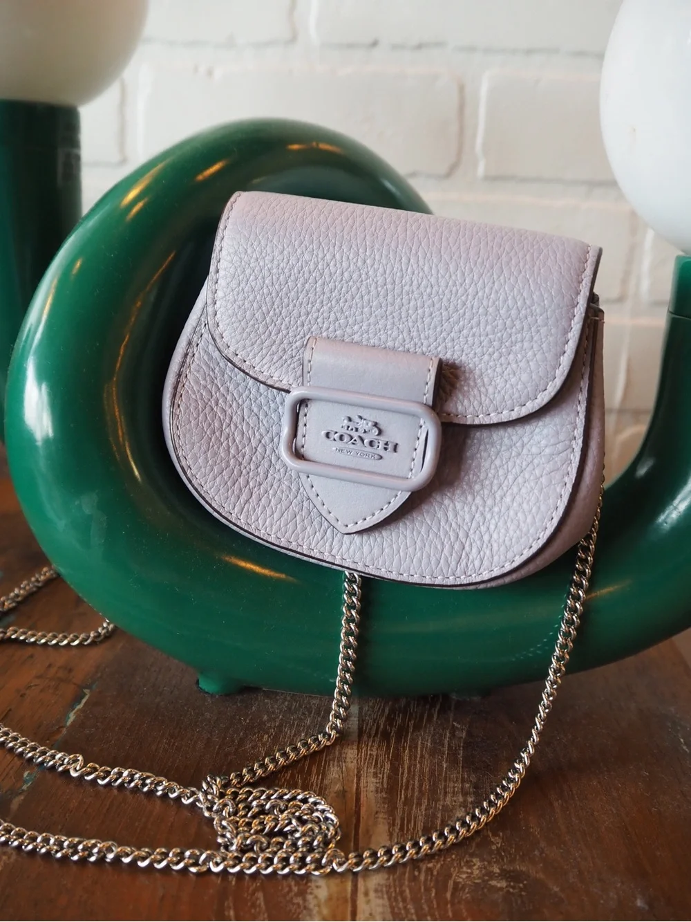 Coach Morgan Pebble Leather Mini Crossbody Bag in Light Lilac